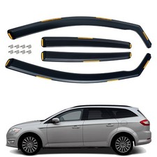 For Ford Mondeo MK4 2007-2014 5 Door Estate Wind Deflectors 4pc Tinted + Clips