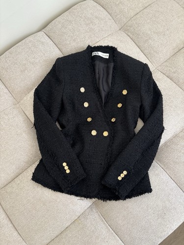 Zara women black tweed - women's,