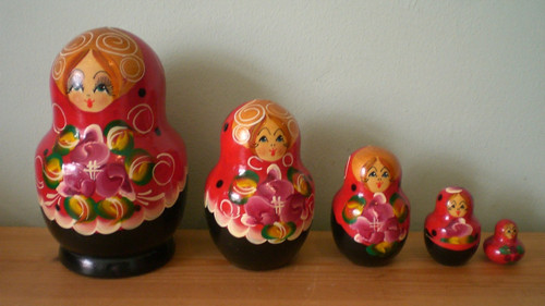 Set vintage handpainted - set, 5