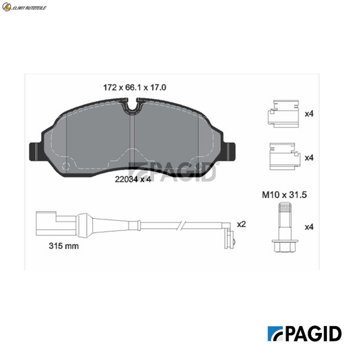 Brake pad set - pad,