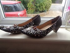 CREATION R ALADDIN STYLE SHOES SLIP ON TURN UP TOES BEAD~SEQUIN HEELS 2" SIZE 3D