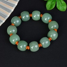 Green Real Jade Beads Bracelet