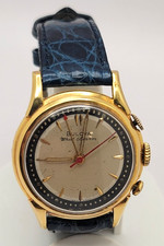 Rare Vintage Solid 14k Gold Bulova Wrist Alarm Men's Mechanical Wristwatch works