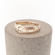 Vintage 9k 9ct Gold Buckle Band Ring Stacking Stacker 1973 Hallmarked Solid 375