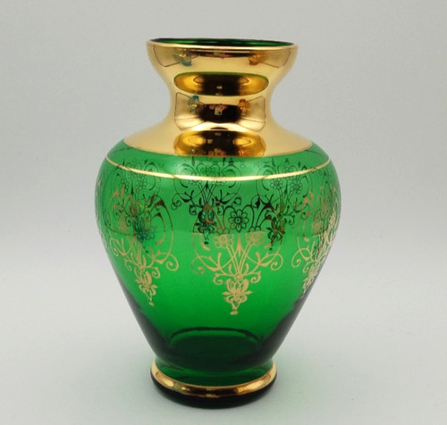 Murano vase emerald green - vase,