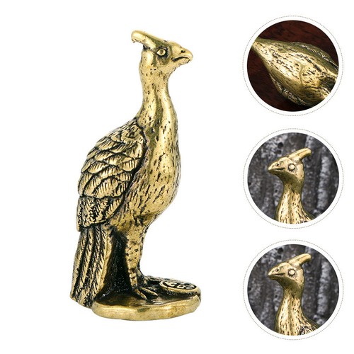 Brass peacock animal statue - brass,
