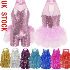 UK Kids Girls Sequins Latin