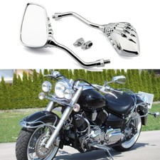 Motorcycle Chrome Skull Hand Skeleton Mirrors For Yamaha Dragstar XVS650 1100