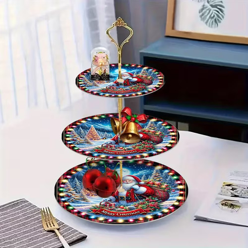 Tier wooden cake stand - 3-tier,