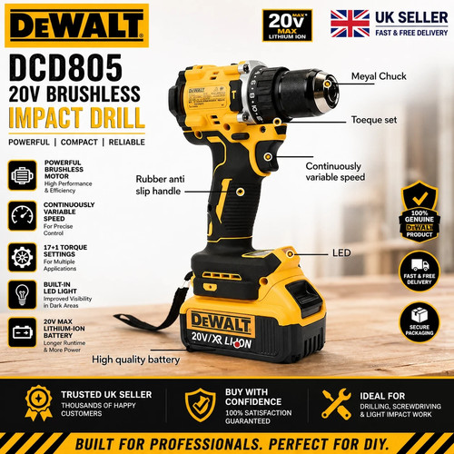 Dewalt dcd805 20v brushless - dewalt,