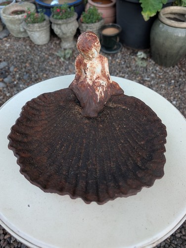 Vintage cast iron bird bath - vintage,