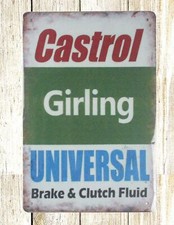 Castrol girling universal brake clutch fluid tin metal metal signs