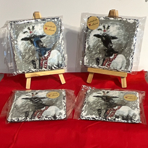 Set decoupage slate - of, 4