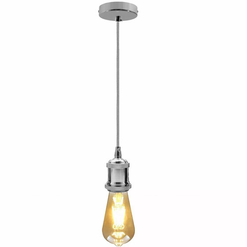 Chrome light pendant 85cm drop - pendant,