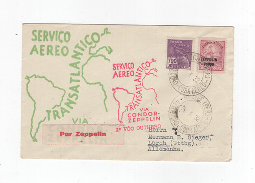 1932 brazil zeppelin post - brazil,