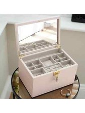 Stackers  Premium Bonded Leather 3 Set Jewellery Box, Blush Pink RRP £185