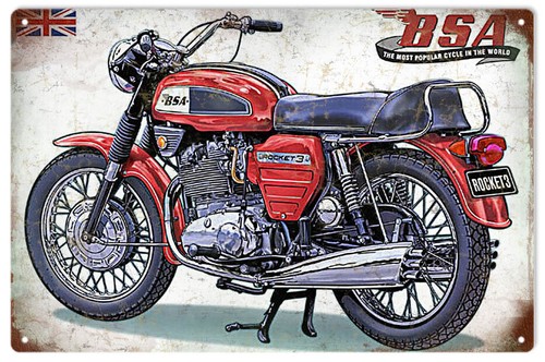 Vintage style metal sign bsa - vintage,