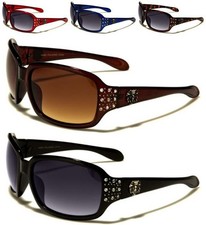 Designer kleo sunglasses ladies womens girls large black wrap diamante big uv400