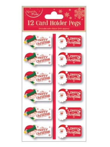 Christmas card pegs - 12,