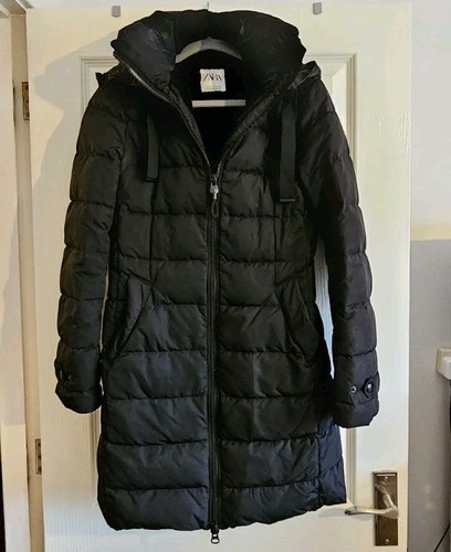 Zara women long black duck - black,