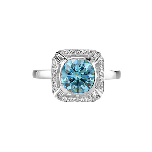 Blue diamond ring ct igi - 1.90,