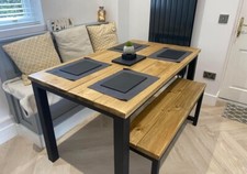 Steel And Wood Dining Set
