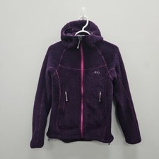 RAB Womens Boulder Polartec Thermal Pro Purple Pile Hooded Jacket Size Uk 10