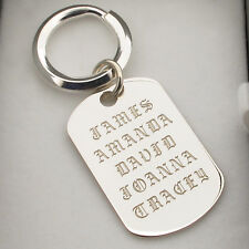 Solid 925 Sterling Silver Old English Style Keyring With Engraving Options