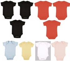 3 PACK Plain 100% Cotton BOY GIRL Baby Grow short sleeve Bodysuit Vest 3 PACK X3
