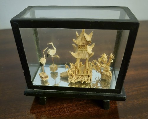 Vintage chinese cork carving - cork,
