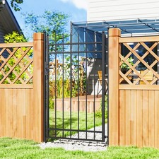 Galvanised steel garden fence - garden,