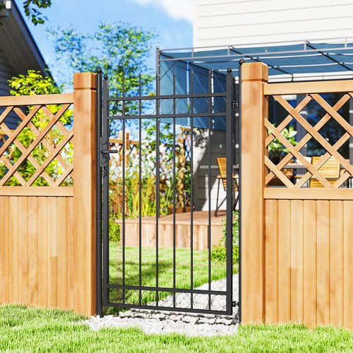 Galvanised steel garden fence - steel,
