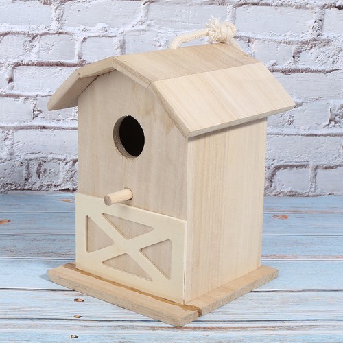 Mini wooden bird house with - house,