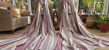 LAURA ASHLEY IRVING  STRIPE LINED CURTAINS 85" DROP BY 86" WIDTH 2 OF 2