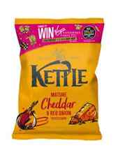 Kettle Crisps - Mature Cheddar & Red Onion (18 x 40g) FREE P&P