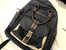 Accessorize ladies bag pack navy blue leather size 5x15x12 inc.