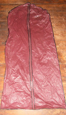 Dress Bag/ Cover, dark red Garment Bag Clothes Storage 48" long. Zip. Heavy poly