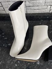 Ladies Fashion White Pvc Boots Size 7 Brand New