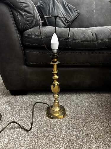 Antique brass lamp - brass, converted