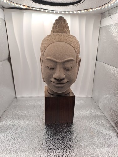 Khmer style sandstone buddha - sandstone,