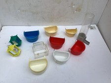 Bird Cage Feeder Water Dispenser   Clear  Seed Container Bundle