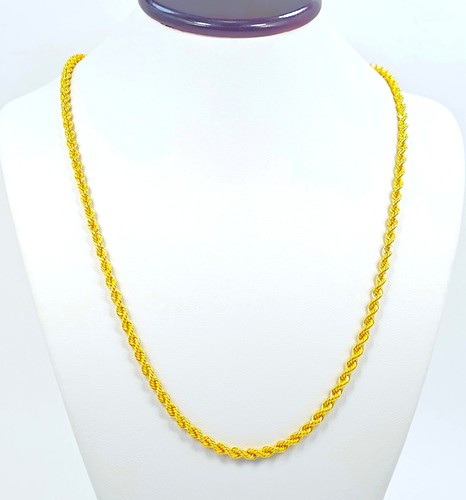 22k gold rope chain necklace - chain,