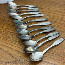 1967 ONEIDA Silversmiths Canada 12 x Silver Plated Teaspoons Canadian Provinces
