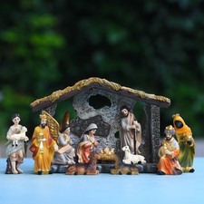 Christmas Nativity Manger Set Scene Ornament Gift Box Household Needs