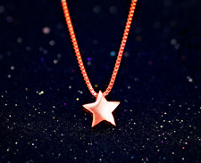 Rose Gold Star 925 Sterling Silver Pendant Necklace Chain Jewellery Women Gifts