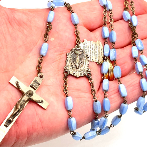 Italian rosary cross necklace