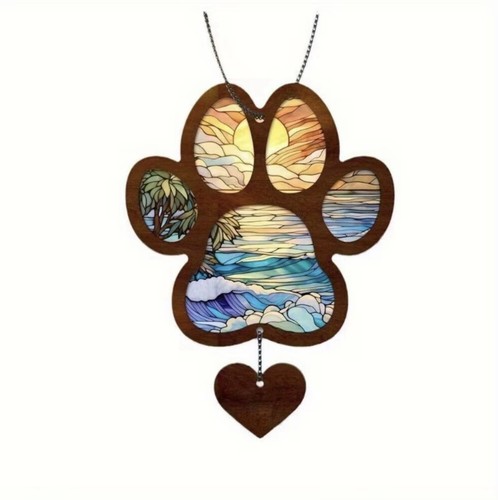 Paw print hanging sun catcher - hanging,