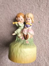 Vintage Sankyo ceramic Japanese rotating music box