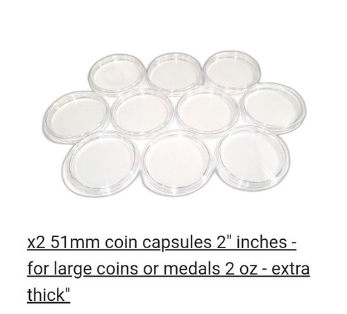 Large plastic coin capsules - 2,