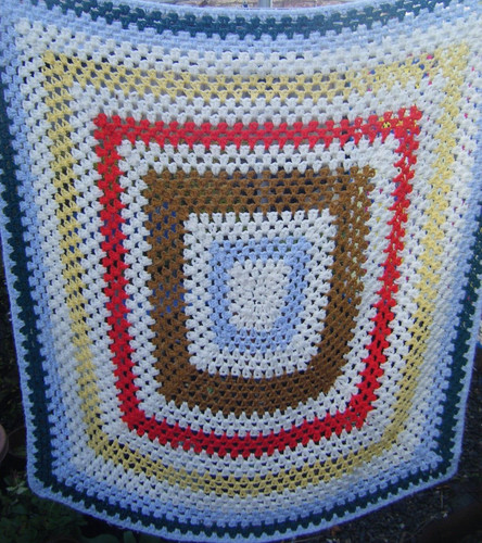 Vintage blanket granny knit - blanket,